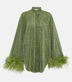 Lumire Plumage shirt in green - Oseree at Mytheresa