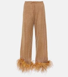 Lumire Plumage wide-leg pants in brown - Oseree at Mytheresa