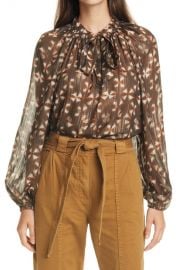 Luna Metallic Silk Blouse at Nordstrom