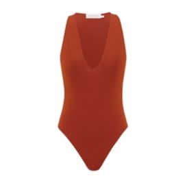Luna Plunge Bodysuit Rust Online Zimmermann at Zimmermann