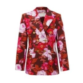 Luna Printed Drill Blazer Chocolate Rose Online Zimmermann at Zimmermann