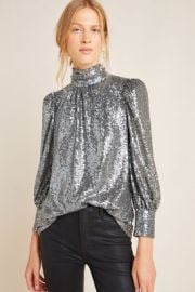 Luna Sequined Blouse at Anthropologie