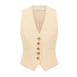 Luna Wool Silk Waistcoat Cream Online Zimmermann at Zimmermann