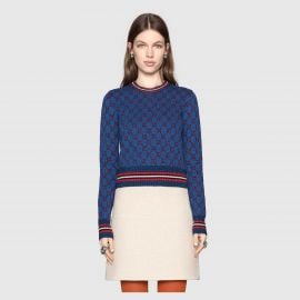 Lurex GG jacquard sweater at Gucci