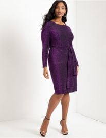 Lurex Tie Waist Dress at Eloquii