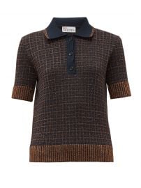 Lurex-check knitted polo shirt at Matches