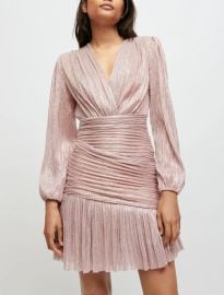 Lurex draped dress Pink For Women at Maje