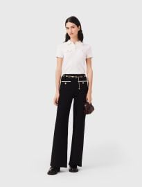 Lurex tweed trousers at Maje