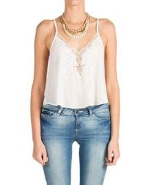 Lush Embroidered Tank in white at Nordstrom