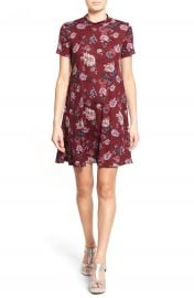 Lush Floral Print Mock Neck Dress at Nordstrom