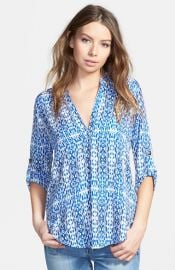 Lush Roll Tab Sleeve Woven Shirt at Nordstrom