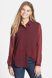 Lush Sheer Bottom Blouse at Nordstrom Rack