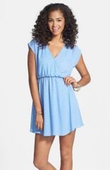 Lush and39Katieand39 Surplice Chiffon Skater Dress at Nordstrom