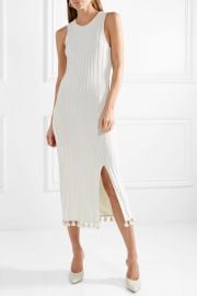 Lutetia tasseled ribbed stretch-knit midi dress at Net A Porter