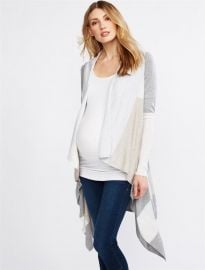 Luxe Essentials Colorblock Maternity Cardigan at A Pea in the Pod