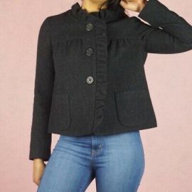 Luxe Fiona Wool Ruffle Jacket by J. Crew at eBay