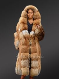 Luxury Gold Fox Fur Jacket for Women Is Elegant, Soft and Warm at Alen Cooper