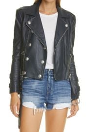 Lx27AGENCE Billie Belted Leather Moto Jacket at Nordstrom