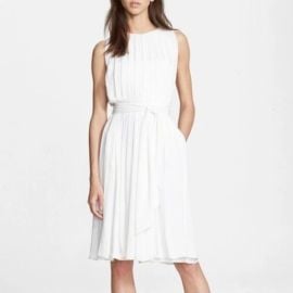 Lx27AGENCE Dresses Lagence White Pleated Flowy Crepe Dress Size 2 Bridal Shower Bachelorette Party Poshmark at Poshmark
