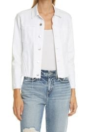 Lx27AGENCE Janelle Raw Cut Slim Denim Jacket at Nordstrom