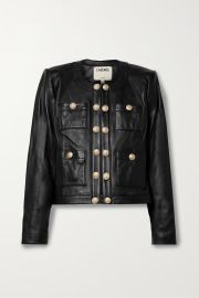 Lx27AGENCE Jayde button-embellished leather jacket NET-A-PORTER at Net a Porter