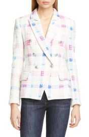 Lx27AGENCE Kenzie Double Breasted Tweed Blazer at Nordstrom