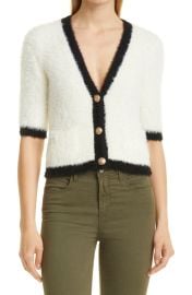 Lx27AGENCE Susie Short Sleeve Cardigan at Nordstrom