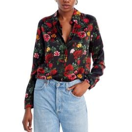Lx27AGENCE Tops Lagence Tyler Silk Blouse Black Multi Vintage Rose Poshmark at Poshmark