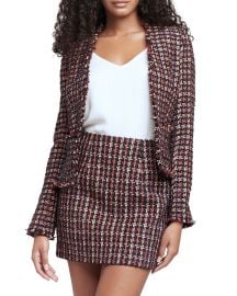 Lx27Agence Adette Houndstooth Tweed Collarless Blazer at Neiman Marcus