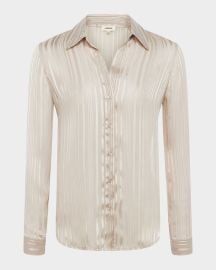 Lx27Agence Argo Tonal Stripe Button-Front Blouse at Neiman Marcus
