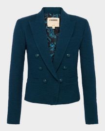 Lx27Agence Brooke Double-Breasted Crop Blazer at Neiman Marcus