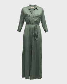 Lx27Agence Cammi Silky Maxi Shirtdress at Neiman Marcus