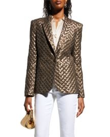 Lx27Agence Clementine Metallic Single-Breasted Blazer at Neiman Marcus