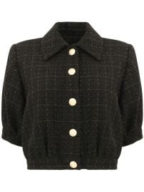 Lx27Agence Cove Cropped Tweed Jacket Black at Farfetch