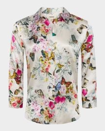 Lx27Agence Dani Silk Button-Front Blouse at Neiman Marcus