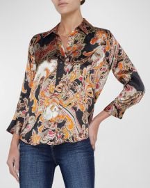 Lx27Agence Dani Silk Paisley Button-Front Blouse at Neiman Marcus