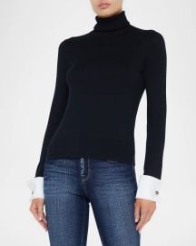 Lx27Agence Flora Poplin Cuff Sweater at Neiman Marcus