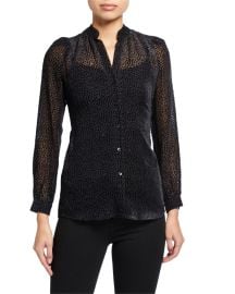 Lx27Agence Florent Long-Sleeve Burnout Blouse at Neiman Marcus