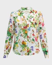 Lx27Agence Holly Botanical Button-Front Blouse at Neiman Marcus