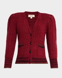 Lx27Agence Jenni Tweed Waffle Stitch Cardigan at Neiman Marcus