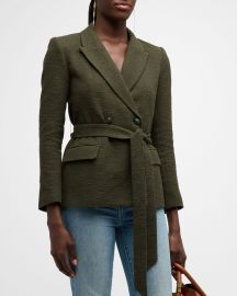 Lx27Agence Jordana Boucle Wrap Belted Blazer at Neiman Marcus