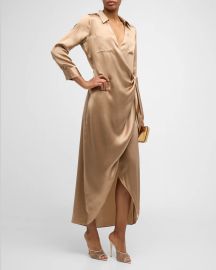 Lx27Agence Kadi Wrap Silk Maxi Dress at Neiman Marcus