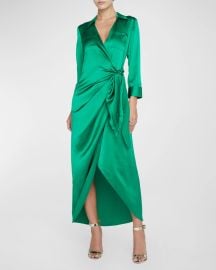 Lx27Agence Kadi Wrap Silk Maxi Dress at Neiman Marcus