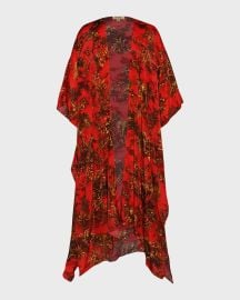 Lx27Agence Kara Red Jungle Maxi Kimono Coverup at Neiman Marcus