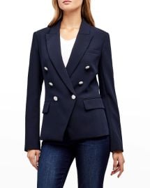 Lx27Agence Kenzie Double-Breasted Blazer Jacket at Neiman Marcus