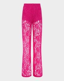 Lx27Agence Livvy Floral Lace Straight-Leg Trousers at Neiman Marcus