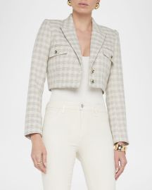 Lx27Agence Maura Plaid Cropped Jacket at Neiman Marcus
