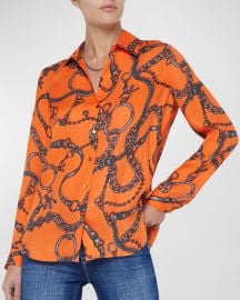 Lx27Agence Nina Button-Front Silk Blouse at Neiman Marcus