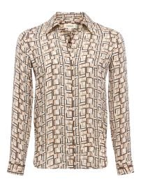 Lx27Agence Nina geometric-print Shirt Neutrals at Farfetch