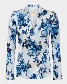 Lx27Agence Painterly Floral Colin Double-Breasted Blazer at Neiman Marcus